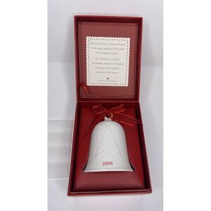 Hallmark White Porcelain Bell Christmas Ornament Decoration 2008 Damaged‎ Box